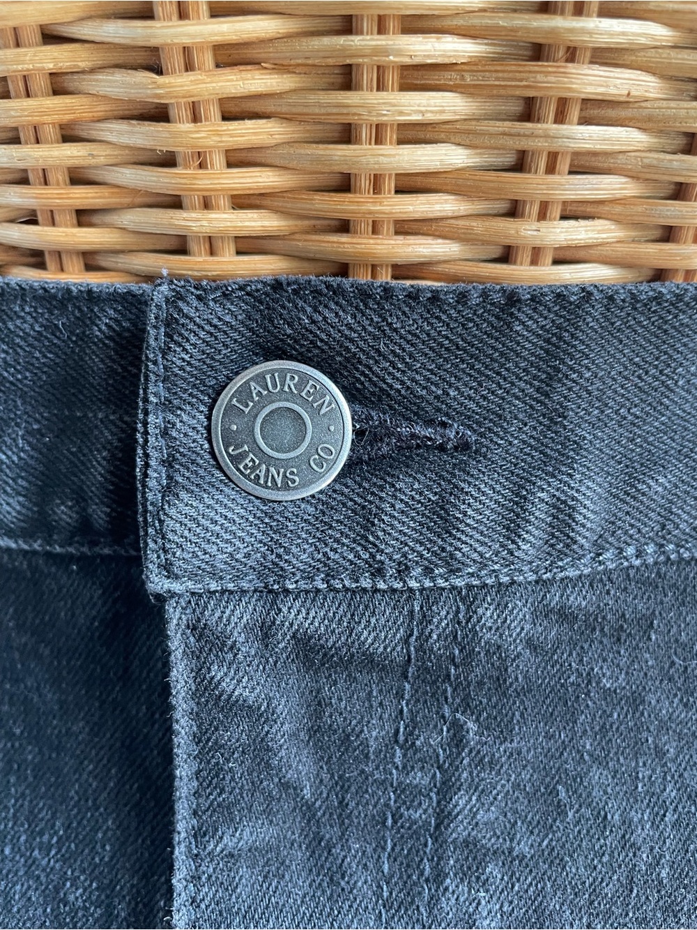 Vintage Ralph Lauren Lauren Jean Co. Black Denim Skirt Women’s Size 12 Y2K - Picture 2 of 9